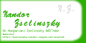 nandor zselinszky business card